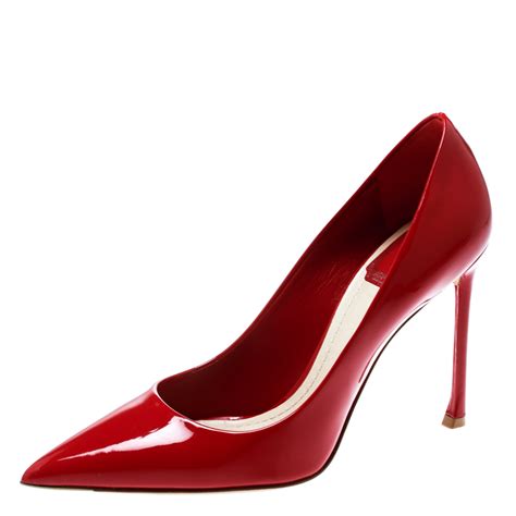 dior essence red pumps|Dior ballerina heels.